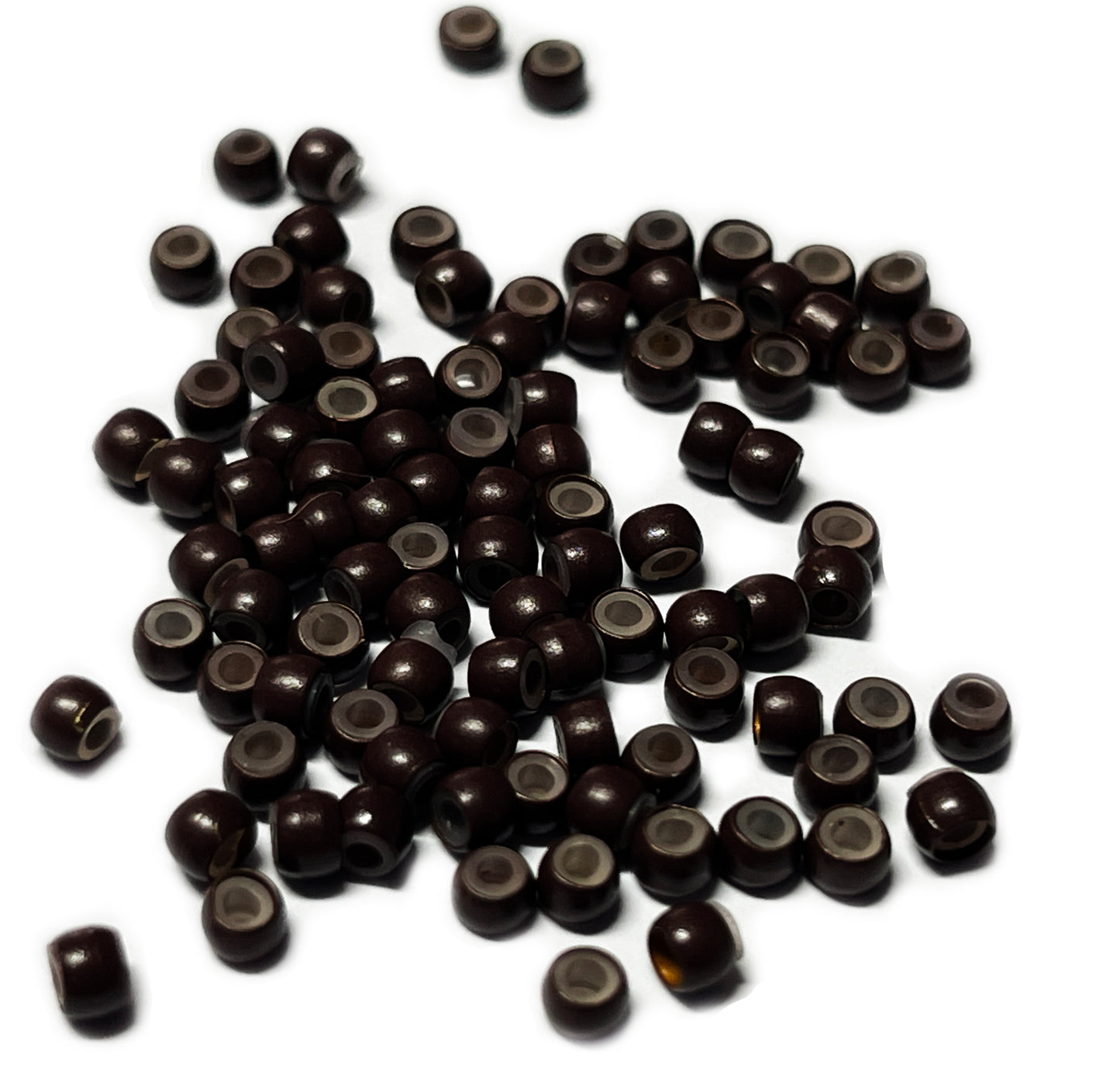 100 Silicone Lined Nano Rings Micro Links Beads for Hair Extensions 3mm