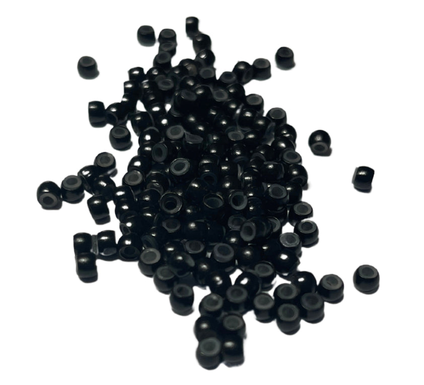 100 Silicone Lined Nano Rings Micro Links Beads for Hair Extensions 3mm