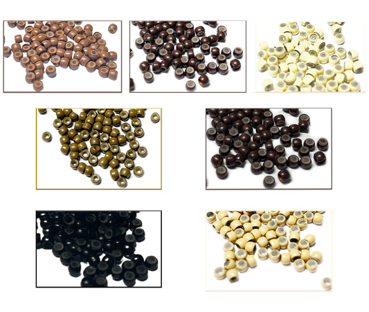 100 Silicone Lined Nano Rings Micro Links Beads for Hair Extensions 3mm